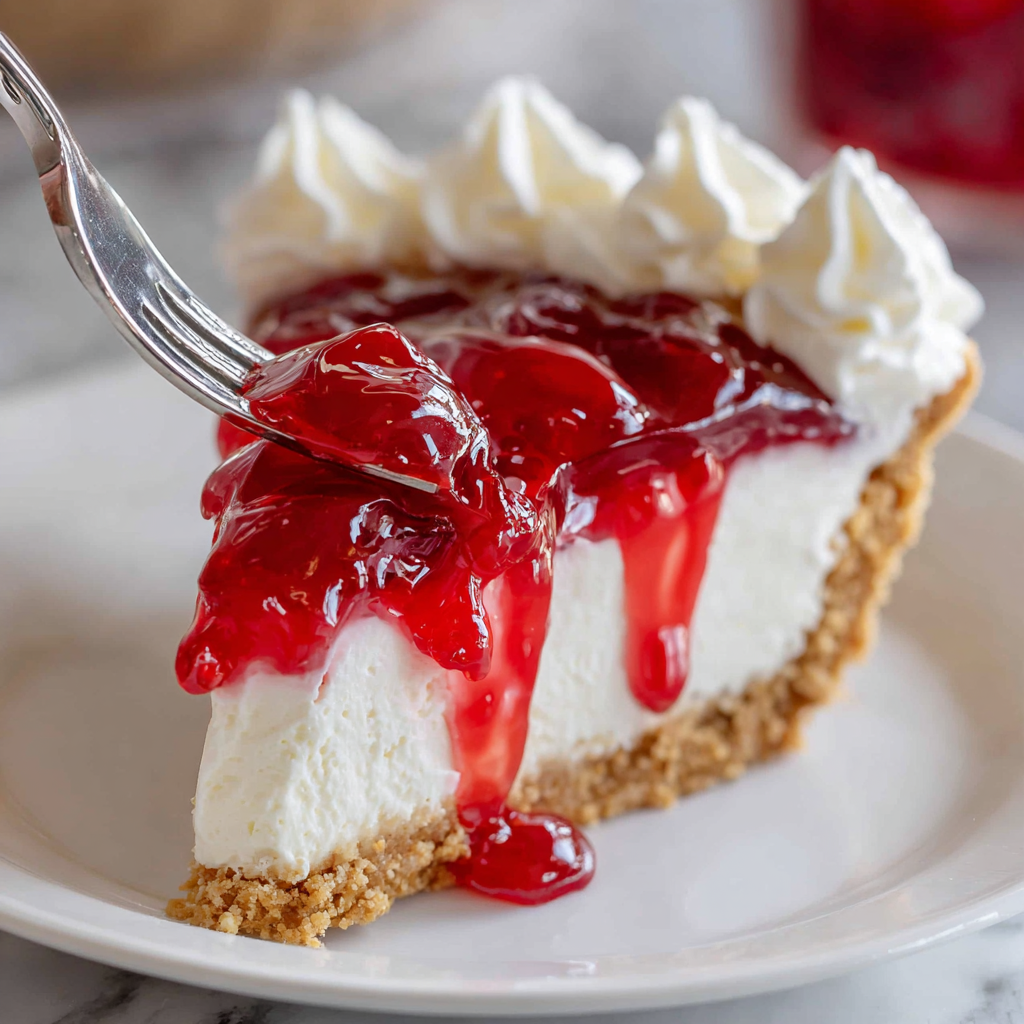 Raspberry Cream Pie with Cream Cheese Filling and Graham Cracker Crust Recipe - Recipe Image