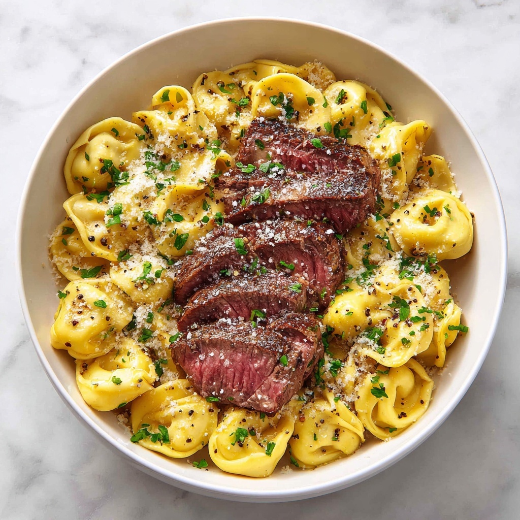 Garlic Steak Tortellini: 5 Steps to Flavorful Bliss Recipe - Recipe Image