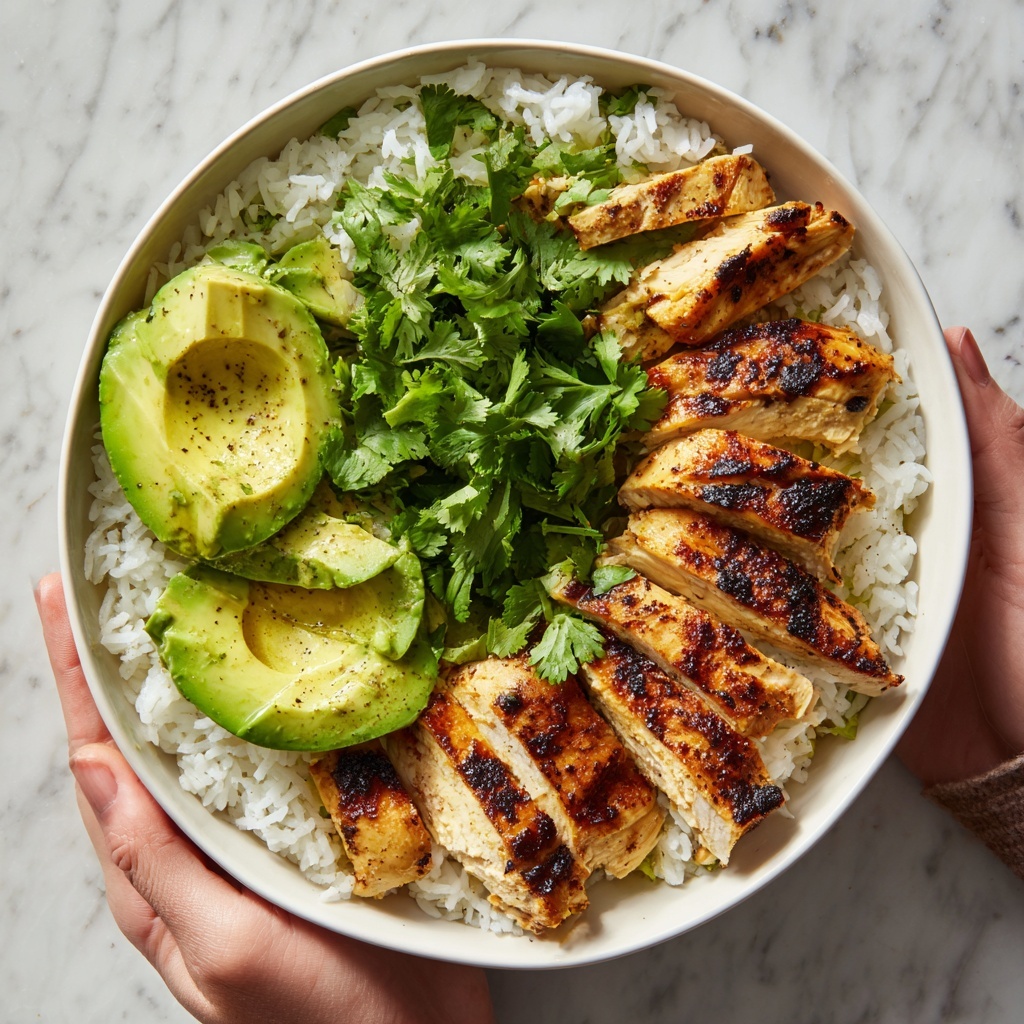 Honey Lime Chicken Avocado Rice Bowl Recipe - Recipe Image