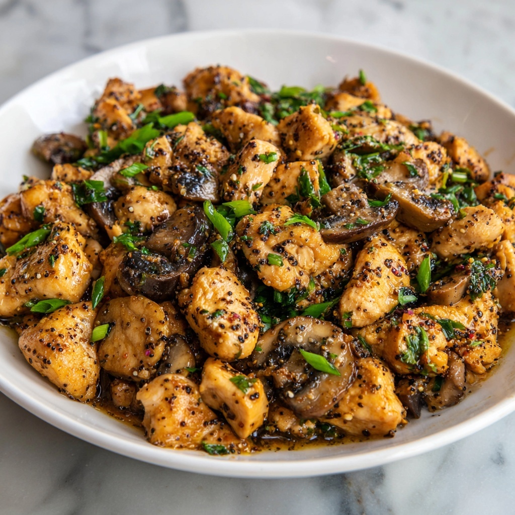 Black Pepper Chicken with Mushrooms Recipe: A Comforting Delight Recipe - Recipe Image