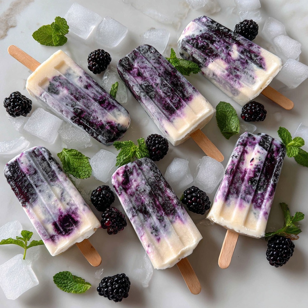 Creamy Blackberry, Pineapple and Coconut Swirl Ice Pops Recipe - Recipe Image