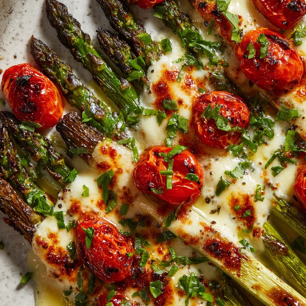 Parmesan Roasted Asparagus with Tomatoes & Balsamic Recipe - Recipe Image