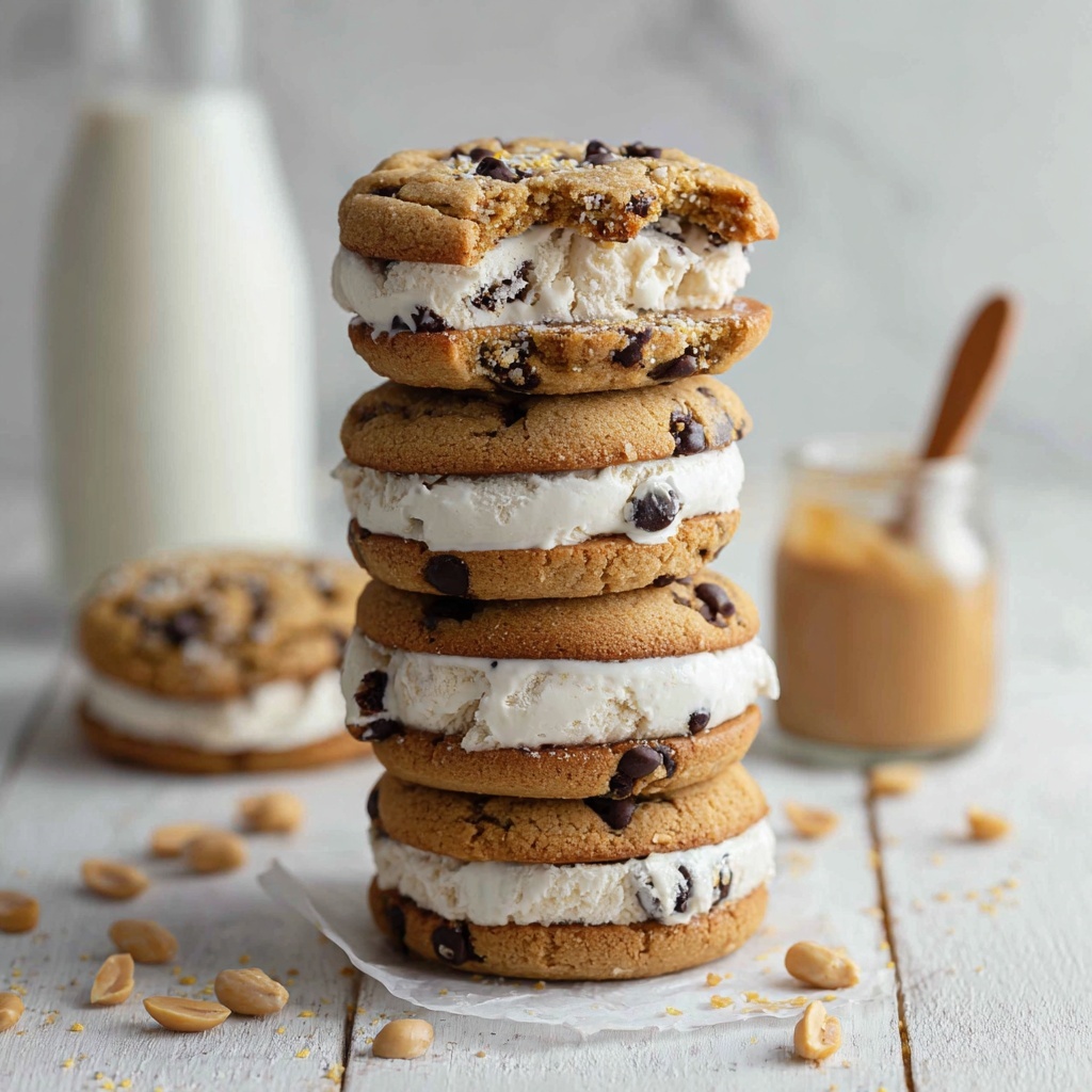 Vegan Banana Ice Cream Sandwiches with Peanut Butter Cookies Recipe - Recipe Image