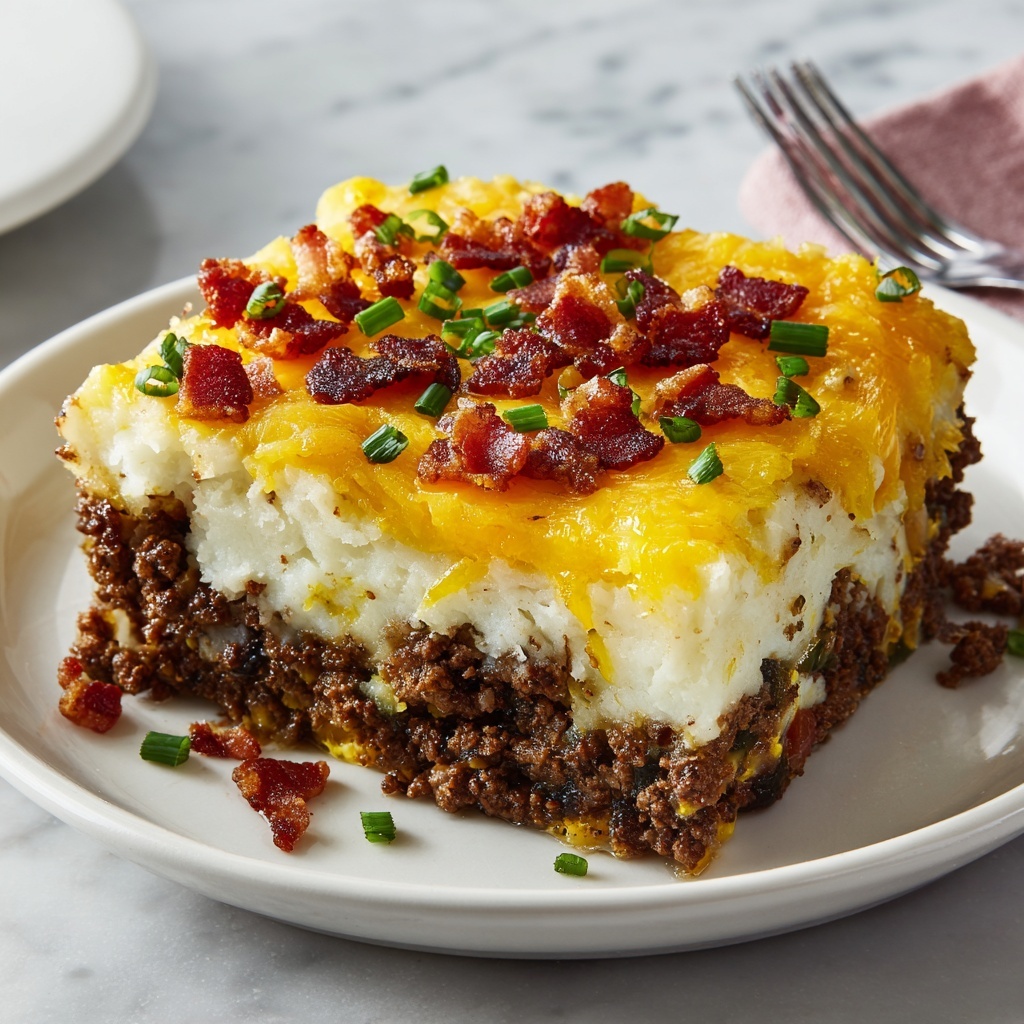 Cheesy Loaded Meatloaf Casserole Recipe - Recipe Image