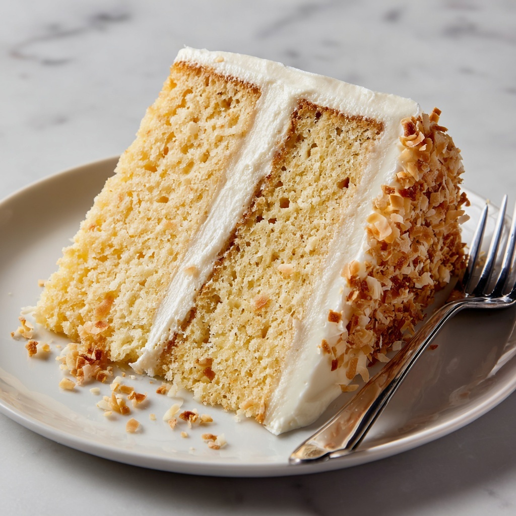 Vegan Coconut Cake with Whipped Cream Cheese Frosting Recipe - Recipe Image