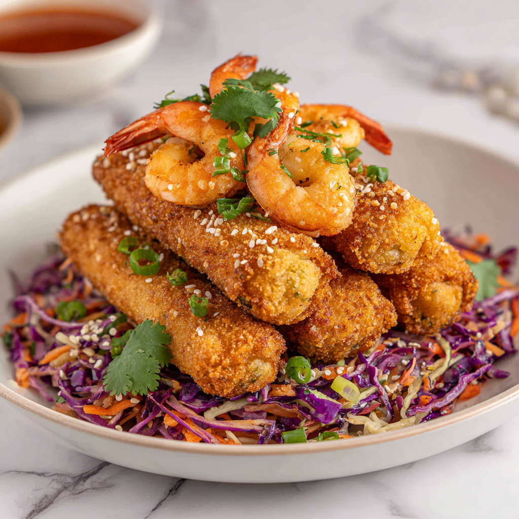 Crispy Shrimp and Cabbage Egg Rolls Recipe - Recipe Image