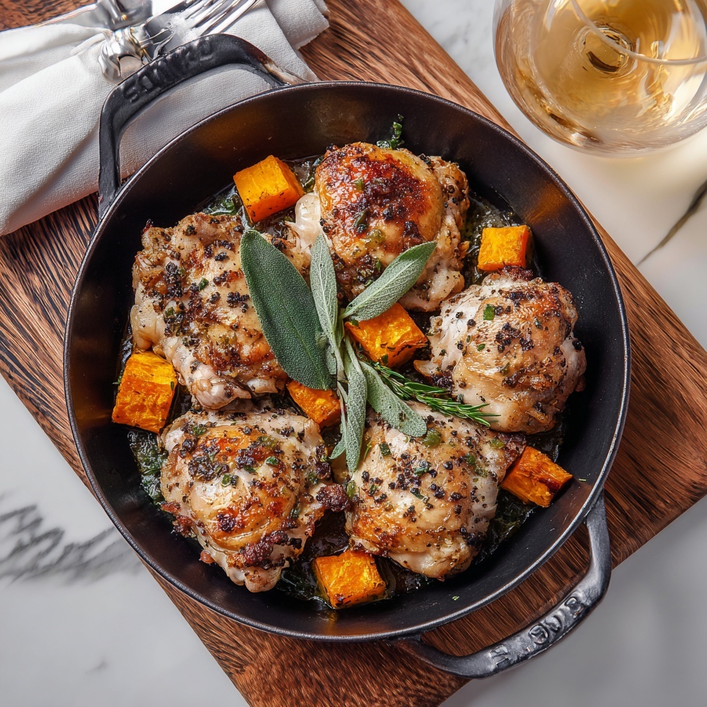 One-Pan Chicken and Sweet Potato Skillet Recipe - Recipe Image