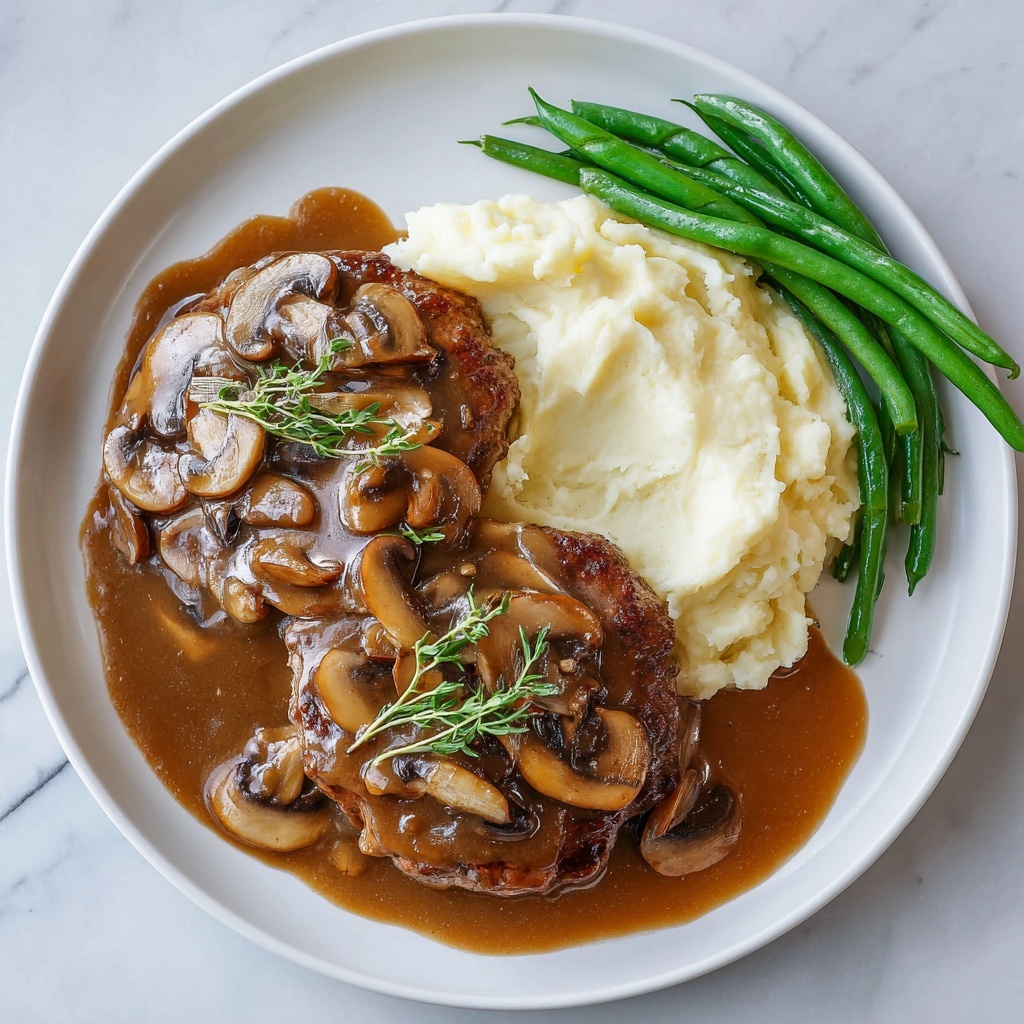 Bobby Flay Salisbury Steak with Mushroom Gravy Recipe - Recipe Image