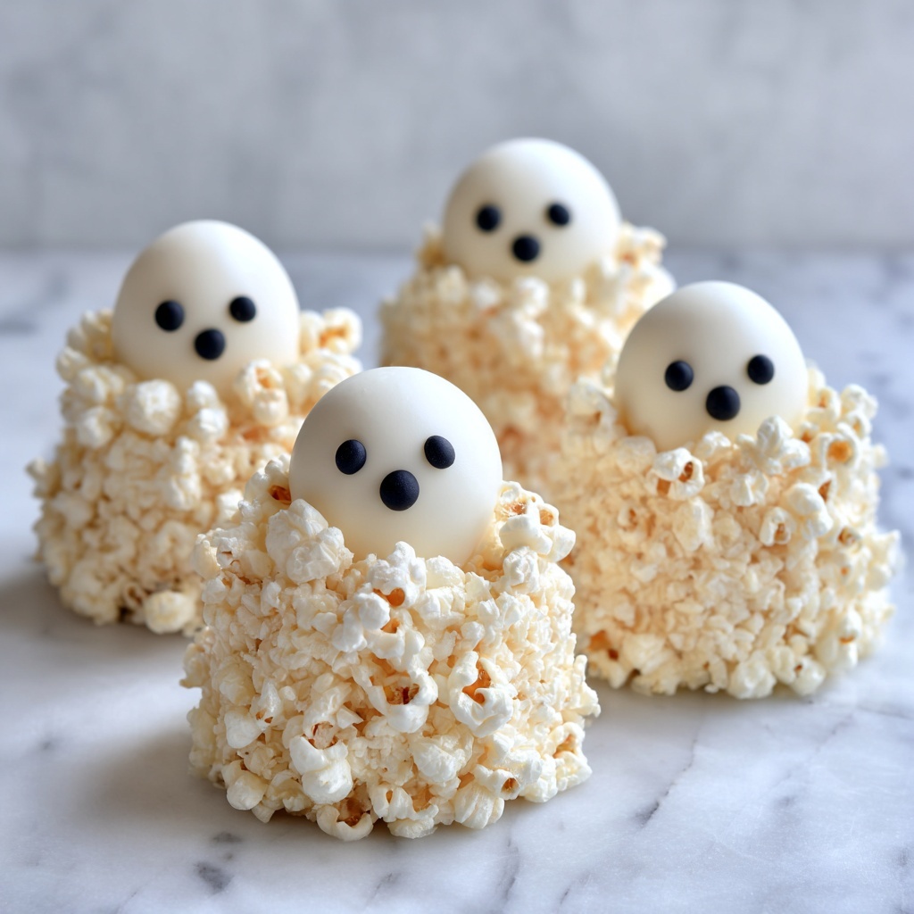 Spooky Ghost Popcorn Balls Recipe - Recipe Image