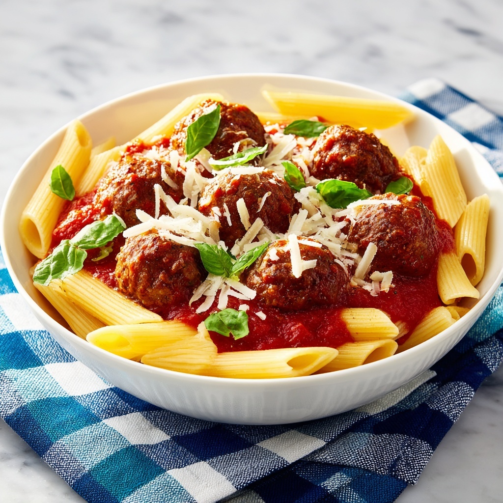 Three-Cheese Meatball Mostaccioli Recipe - Recipe Image