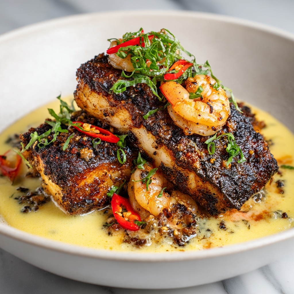 Cajun Red Snapper and Shrimp Grits with Creamy Sauce Recipe - Recipe Image