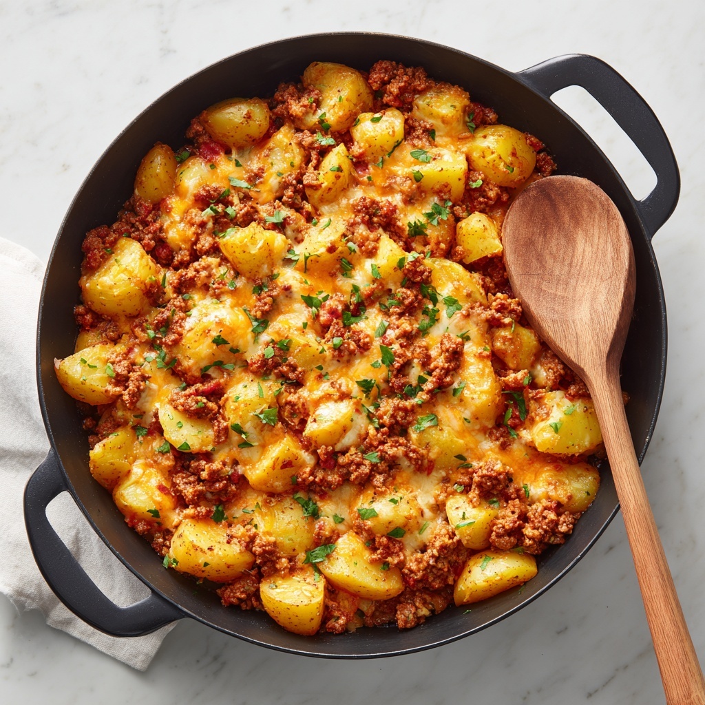 Cheesy One Pot Beef and Potatoes: A Simple Delight Recipe - Recipe Image