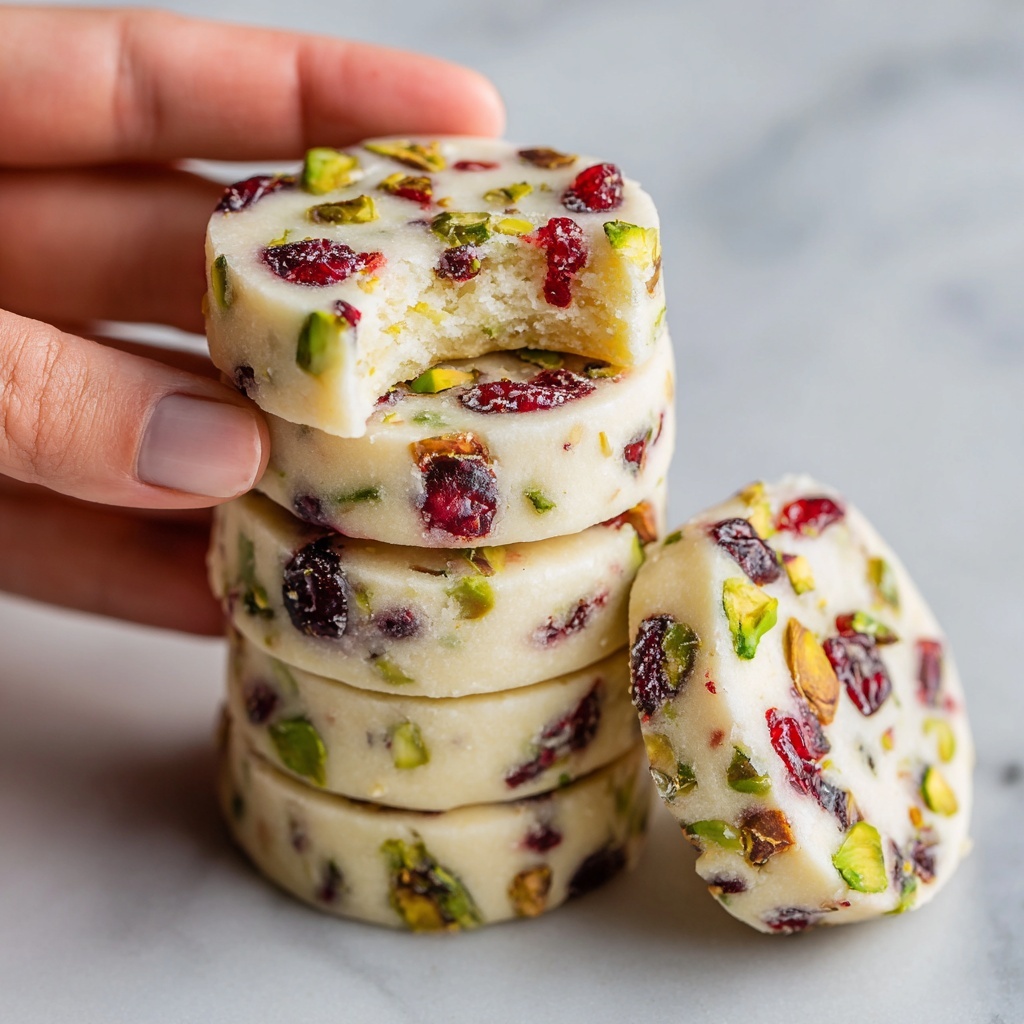 Cranberry Pistachio Shortbread Cookies Recipe - Recipe Image