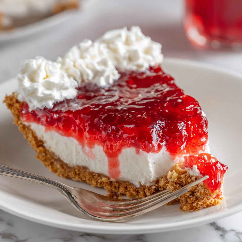 Raspberry Cream Pie with Cream Cheese Filling and Graham Cracker Crust Recipe - Recipe Image