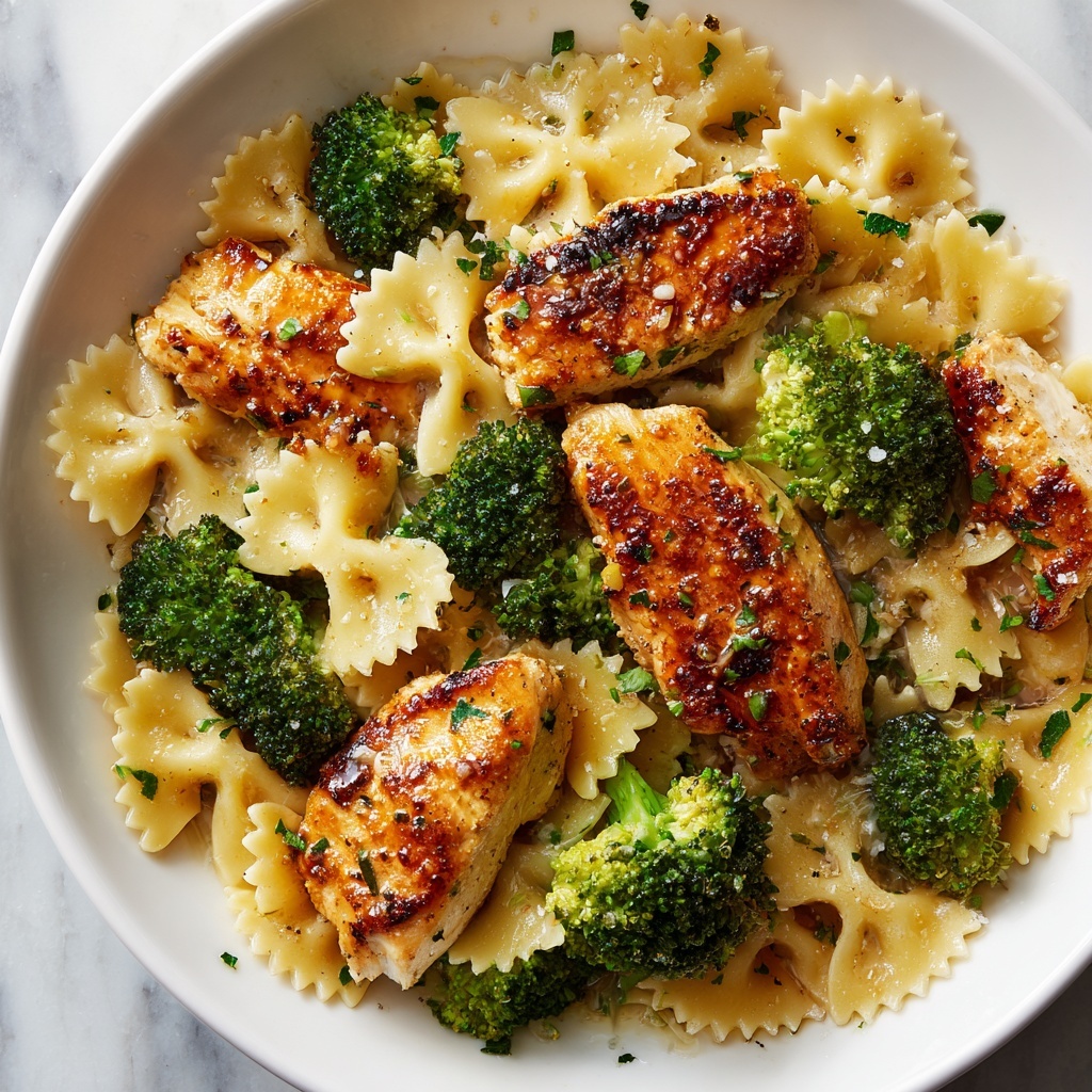 Cowboy Butter Lemon Bowtie Chicken with Broccoli Bliss Recipe - Recipe Image