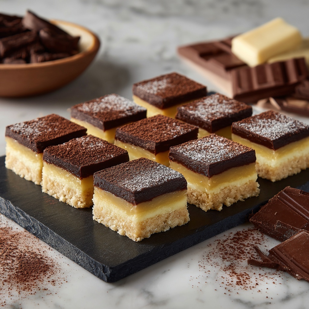 Salted Caramel Ganache Dark Chocolate Squares Recipe - Recipe Image