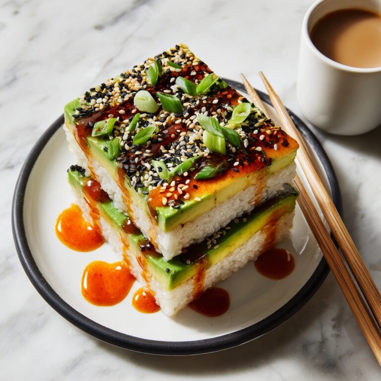 Teriyaki Cauliflower Rice Stacks with Avocado and Spicy Mayo Recipe