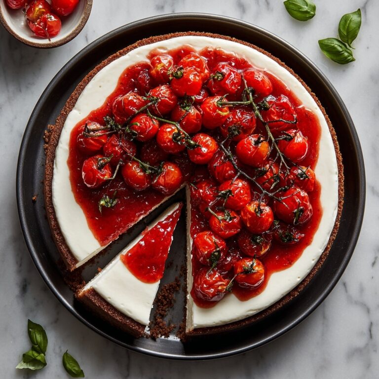Cheesecake with Roasted Tomato Jam & Parmesan Crust Recipe