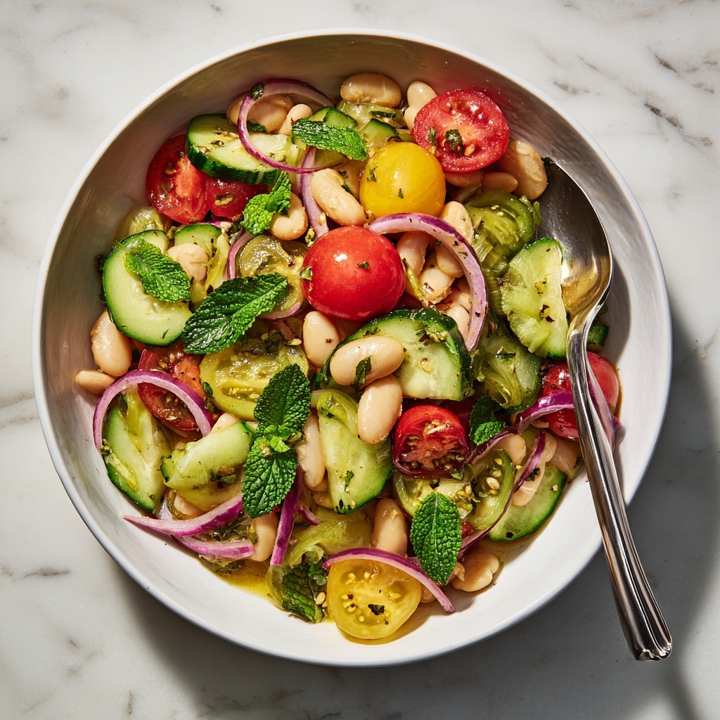 Refreshing White Bean Salad with Summer Vegetables Recipe - Recipe Image