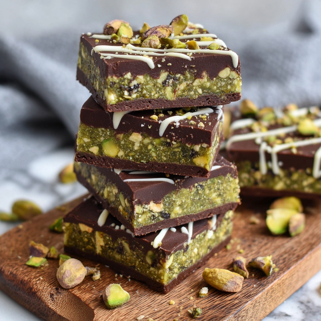 Dubai Kataifi Pistachio Chocolate Bars Recipe - Recipe Image
