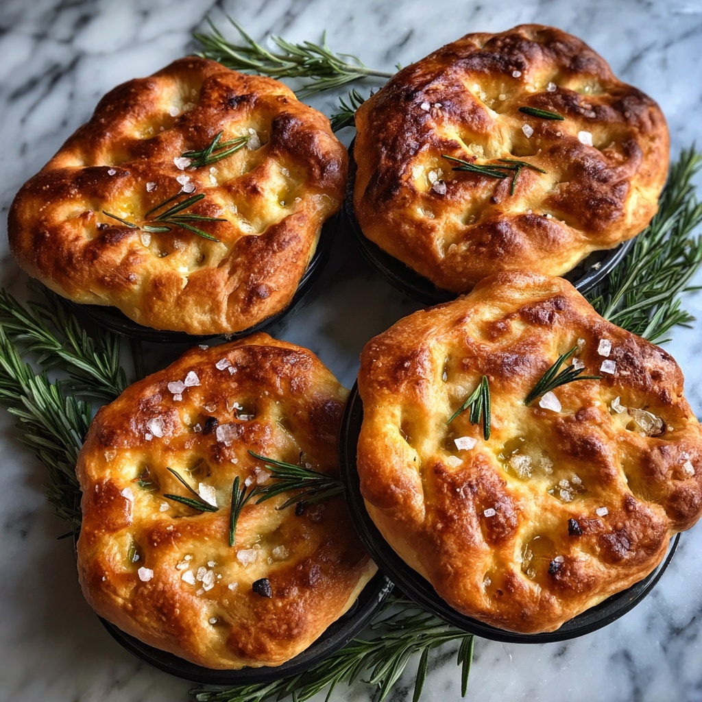 Golden Crust Garlic Rosemary Focaccia Muffins Recipe - Recipe Image