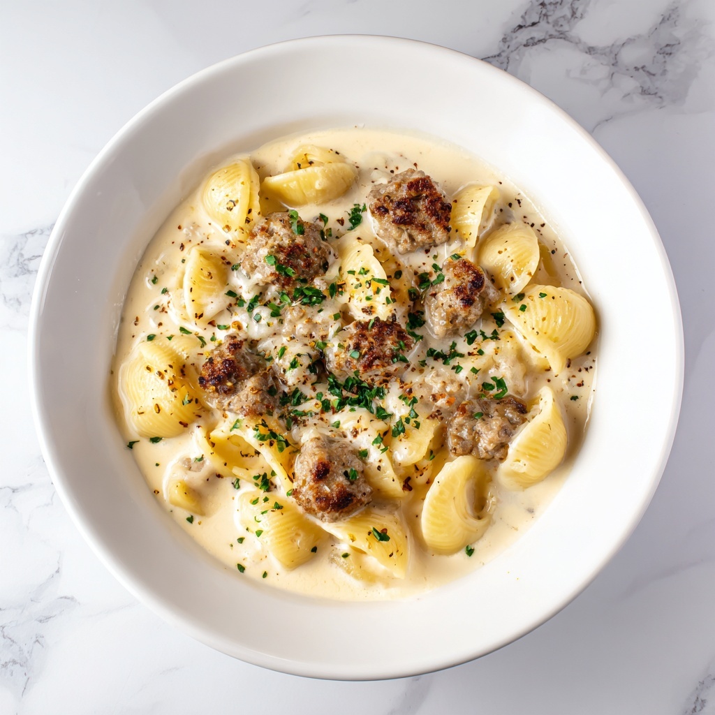 Cozy Creamy Parmesan Sausage Ditalini Soup Recipe - Recipe Image