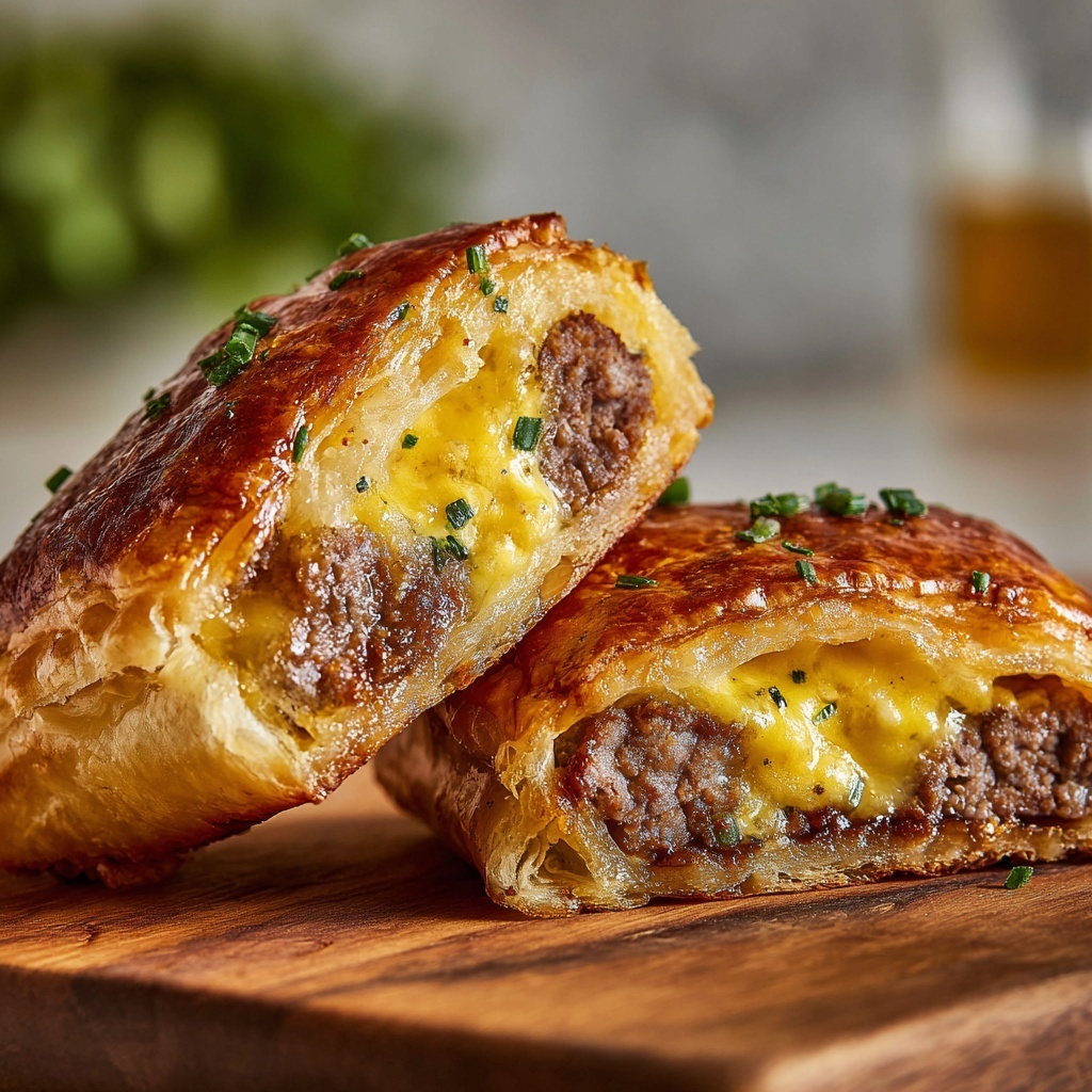 Easy Garlic Butter Beef Cheeseburger Rollups Recipe - Recipe Image
