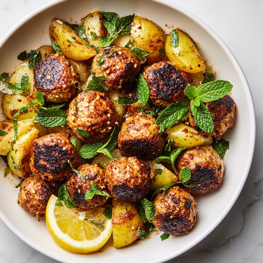 One-Pan Greek Meatballs and Potatoes Recipe - Recipe Image