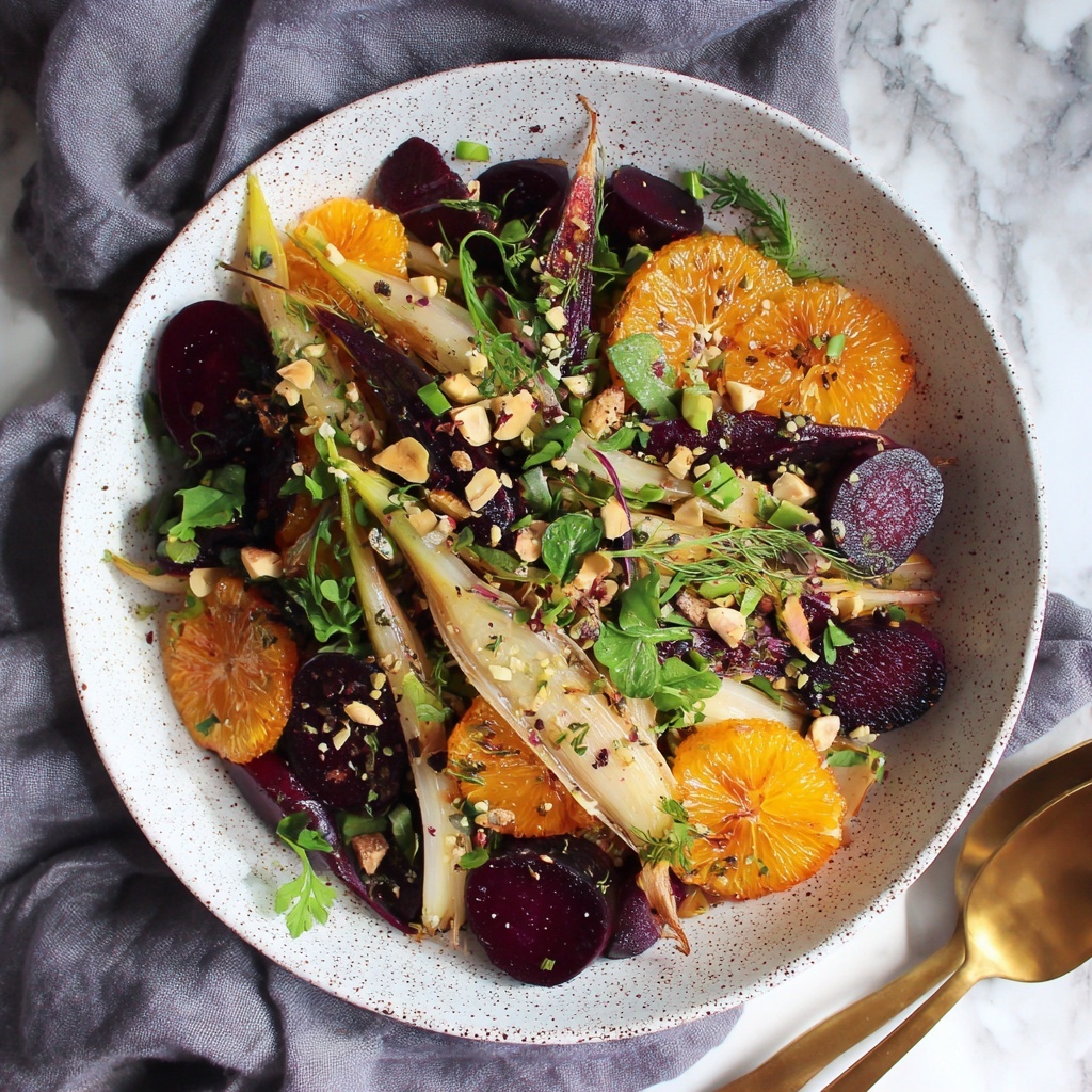 Roasted Beet and Fennel Salad with Orange Vinaigrette and Toasted Almonds Recipe - Recipe Image