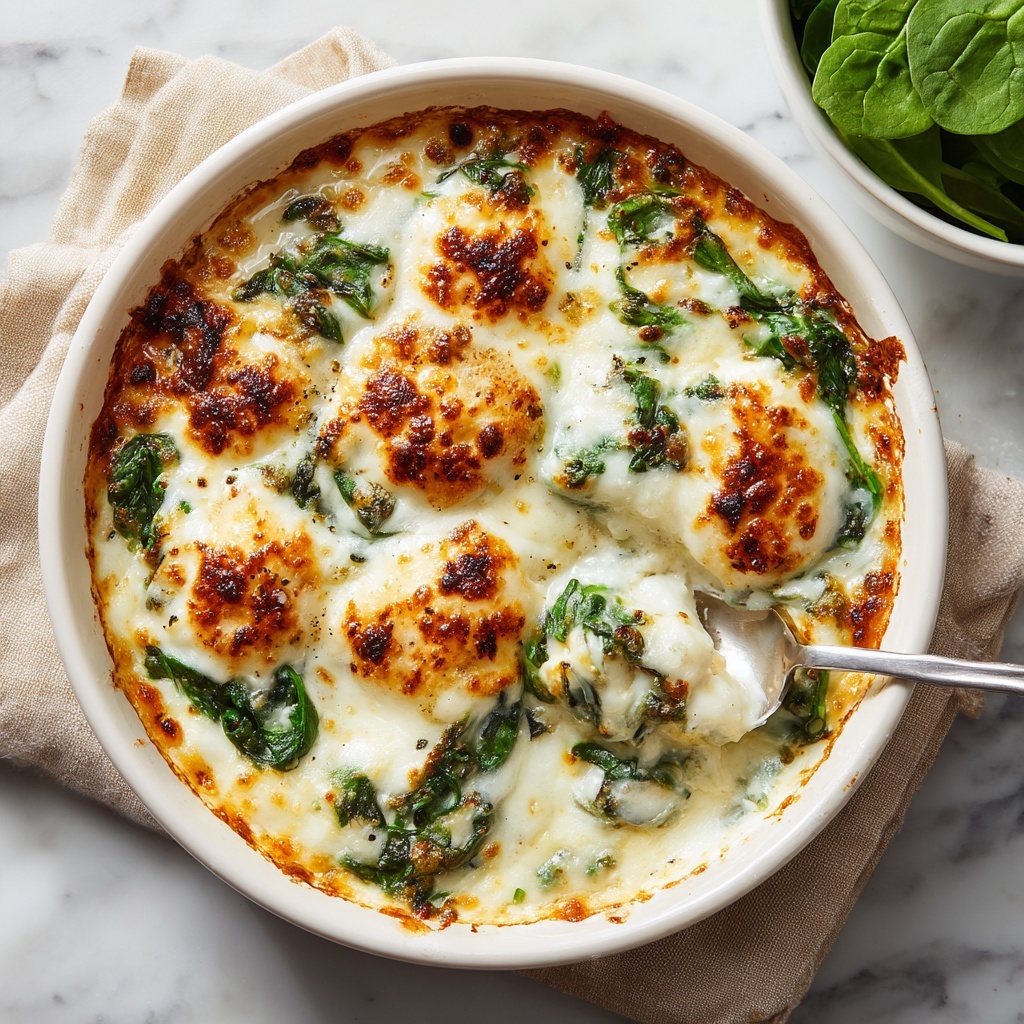 Spinach Florentine Breakfast Casserole with English Muffins and Mascarpone Recipe - Recipe Image