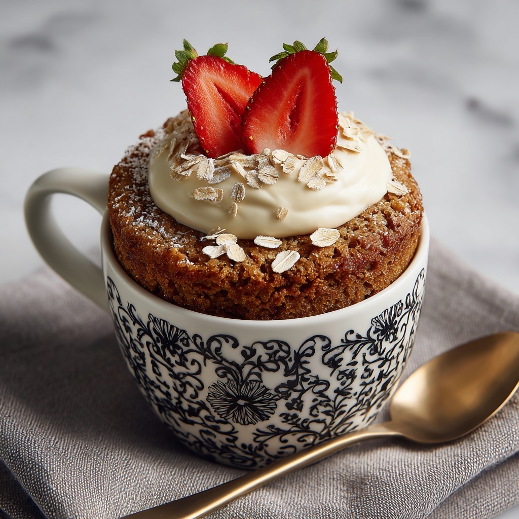 Quick Oatmeal Mug Cake: A Healthy Vegan Delight in Minutes Recipe - Recipe Image