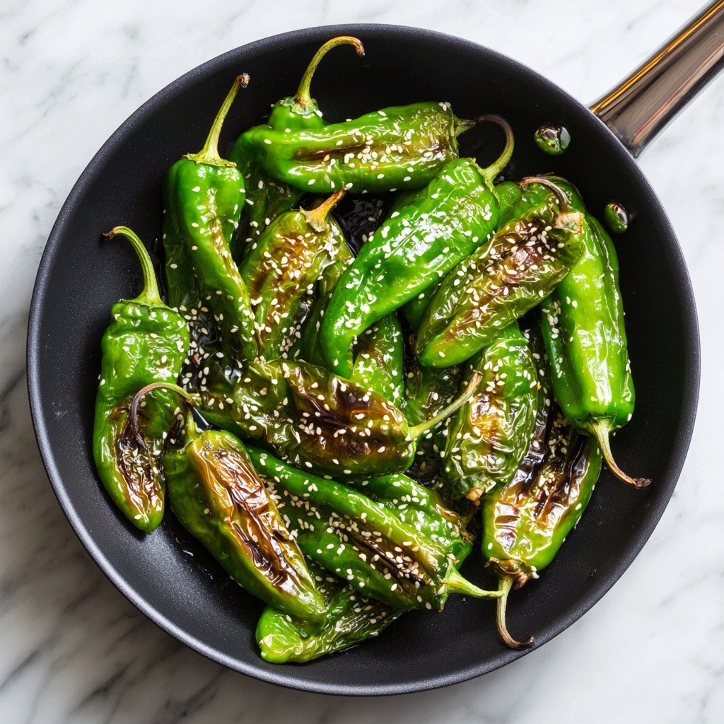 Savory Blistered Shishito Peppers with Soy Garlic Sauce Recipe - Recipe Image