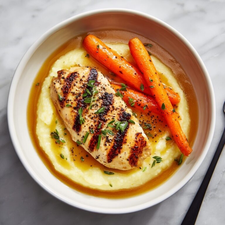 Garlic Herb Chicken with Creamy Mash and Roasted Carrots Recipe