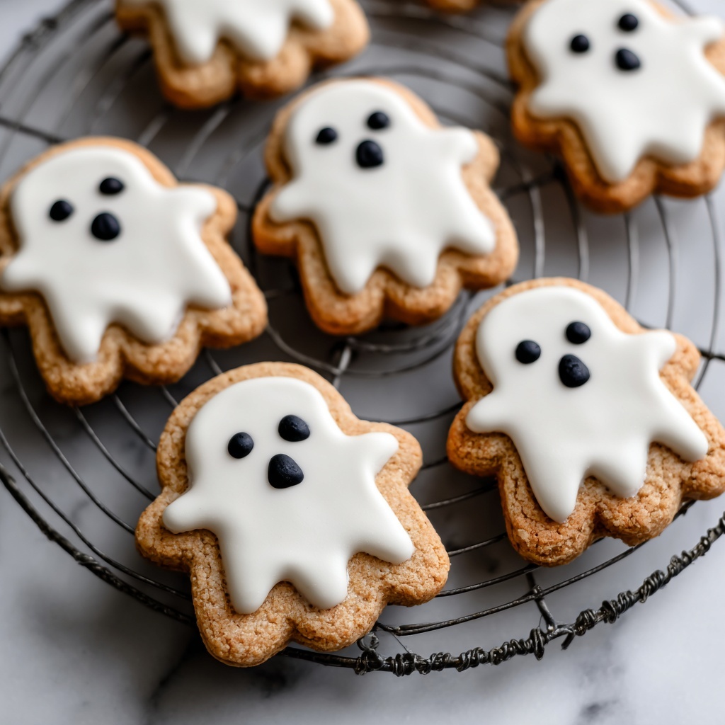 Crispy Ghost Cookies: Easy 4-Ingredient Halloween Treats Recipe - Recipe Image