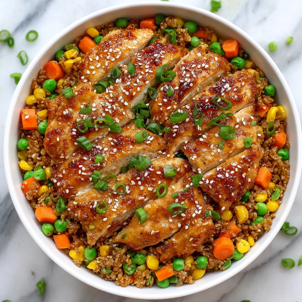 High Protein Crispy Garlic Chicken Fried Rice Recipe - Recipe Image