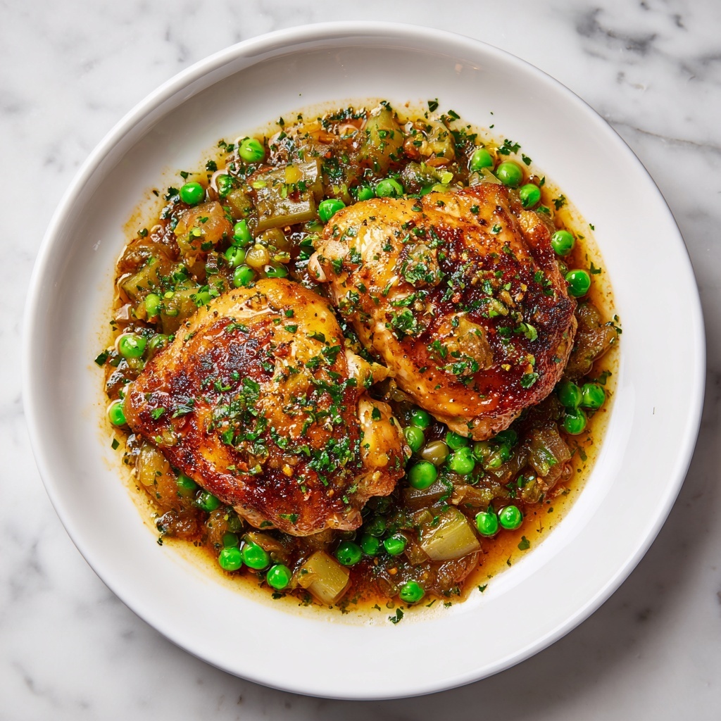 One-Pot Greek Chicken and Peas Recipe - Recipe Image