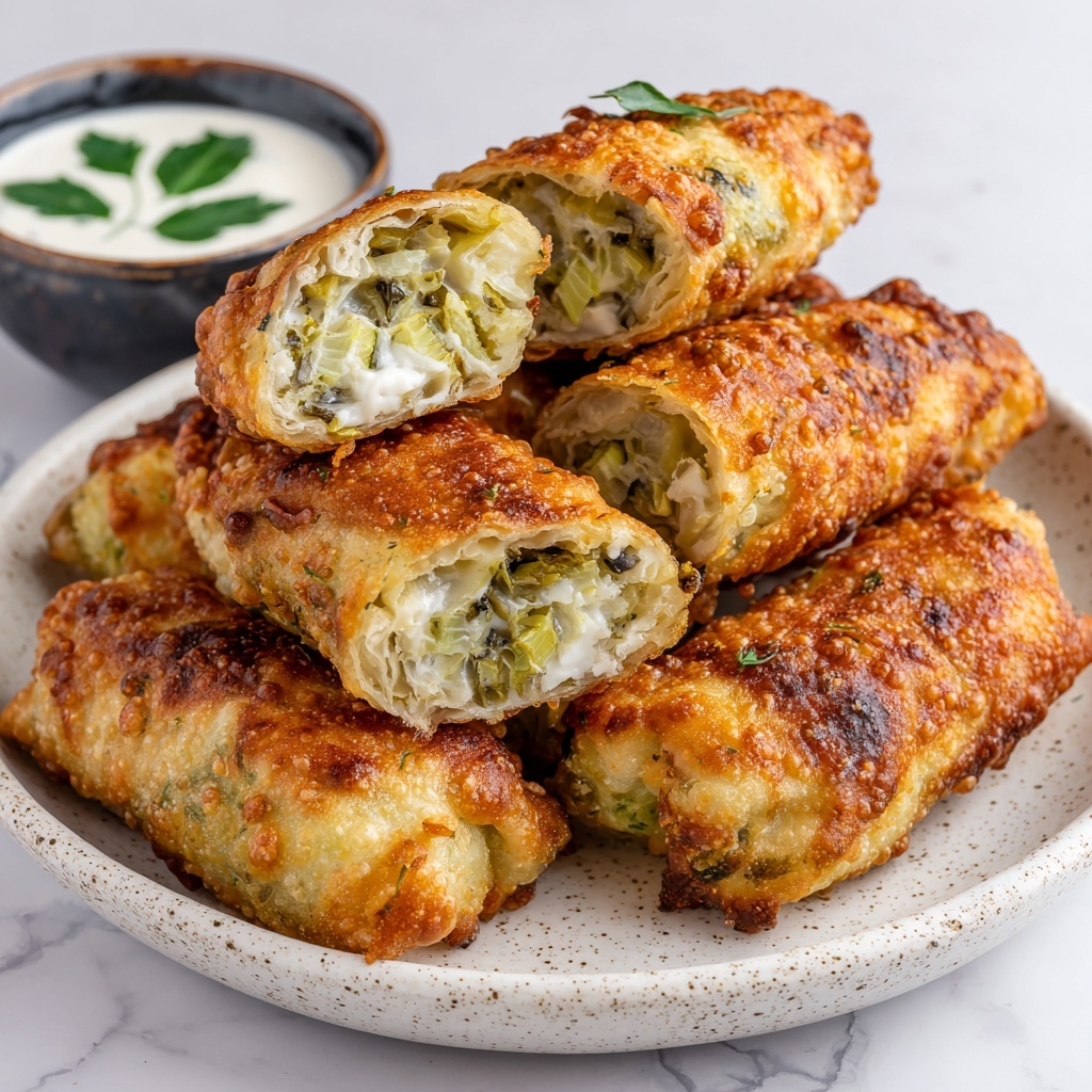 Crispy Pickle Egg Rolls with Bacon and Cream Cheese Recipe - Recipe Image