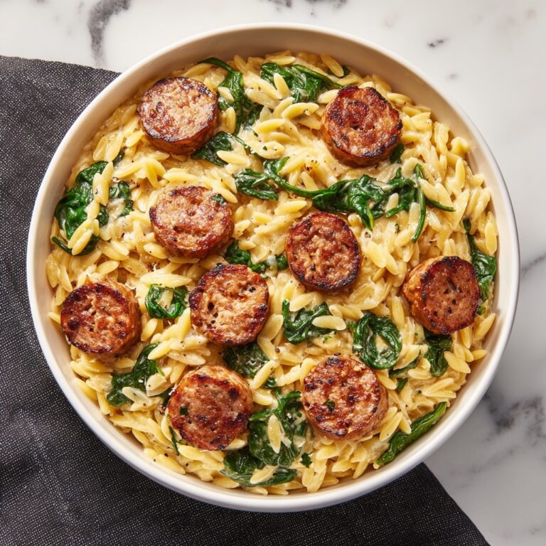 Italian Sausage Orzo with Spinach and Parmesan Recipe