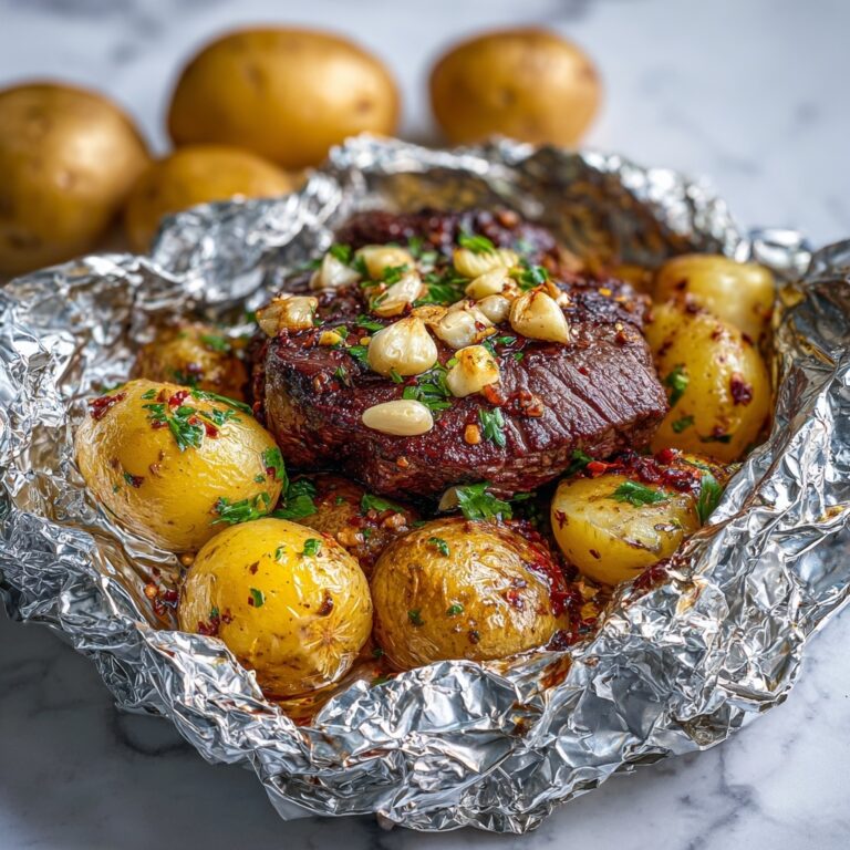 Garlic Butter Steak and Potato Foil Packets Recipe