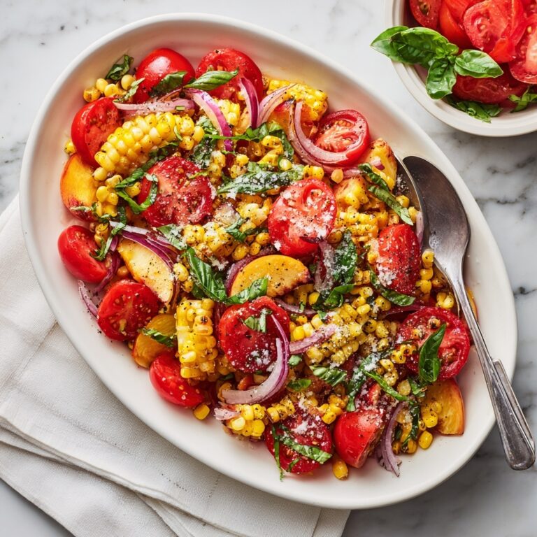 Tomato, Peach, and Corn Salad Recipe