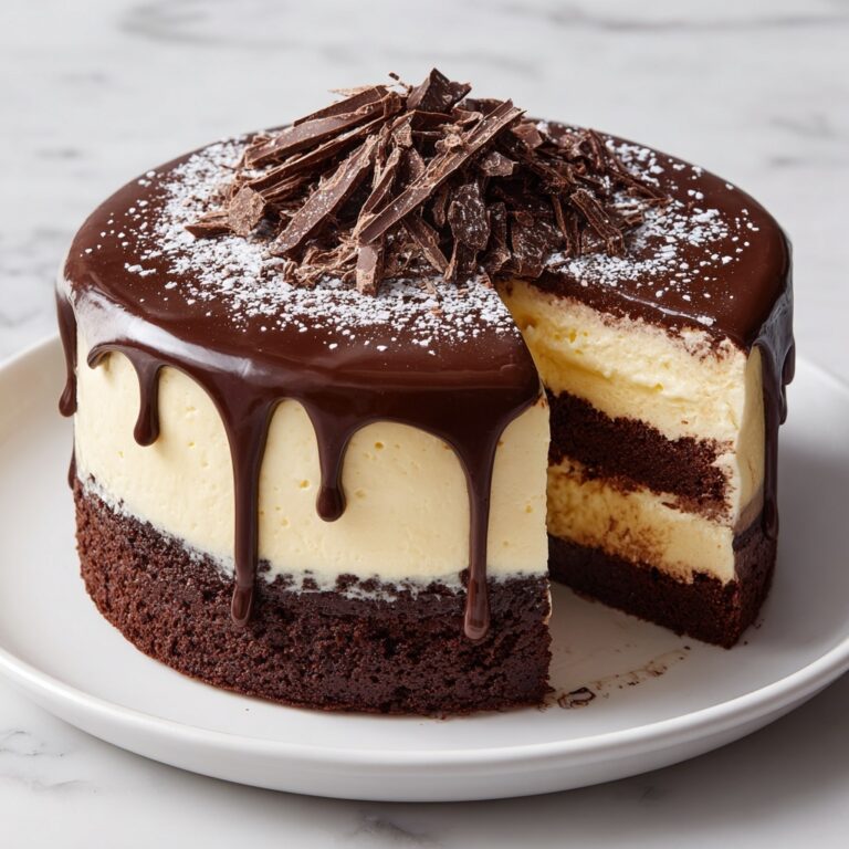 Brownie Cheesecake with Chocolate Ganache Recipe