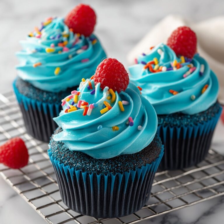Blue Velvet Cupcakes with Vibrant Blue Buttercream Frosting Recipe