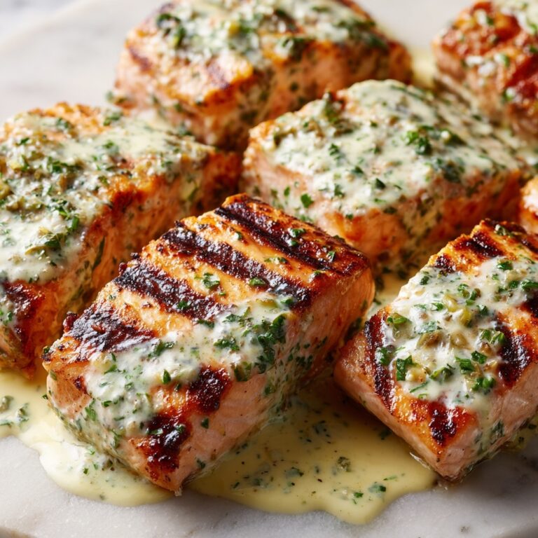 Salmon Bites with Garlic Cream Sauce Recipe