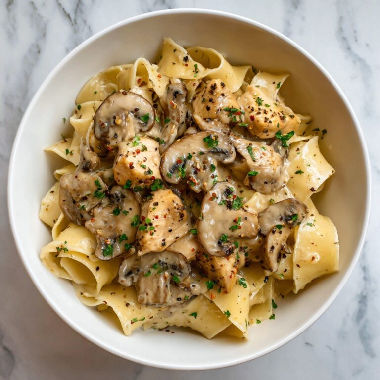 Crockpot Angel Chicken with Creamy Mushroom Sauce over Angel Hair Pasta Recipe