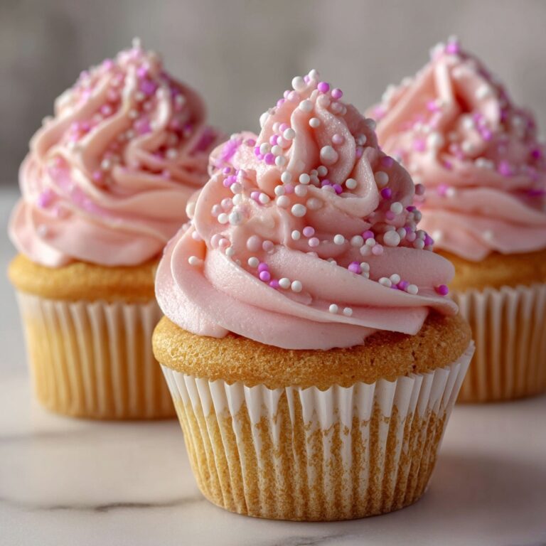 Pink Velvet Cupcakes with Vanilla Buttercream Frosting Recipe