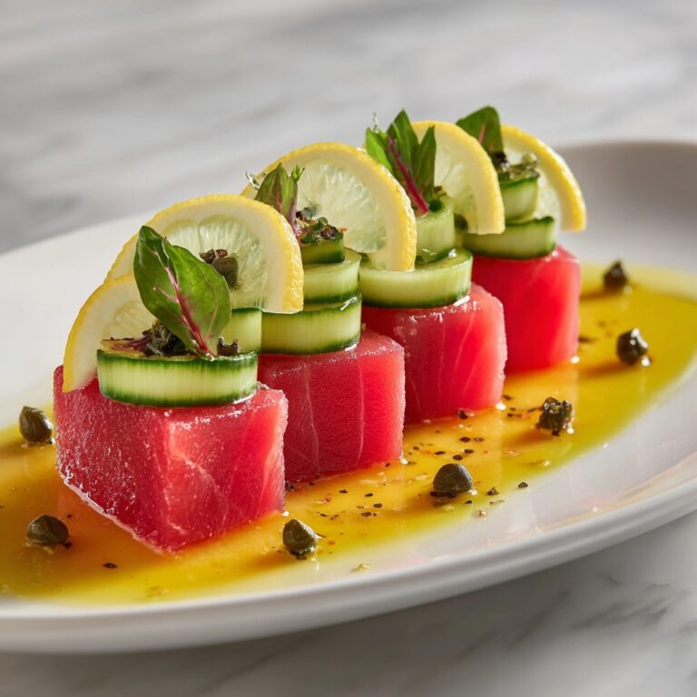 Tuna Crudo with Citrus Caper Vinaigrette Recipe
