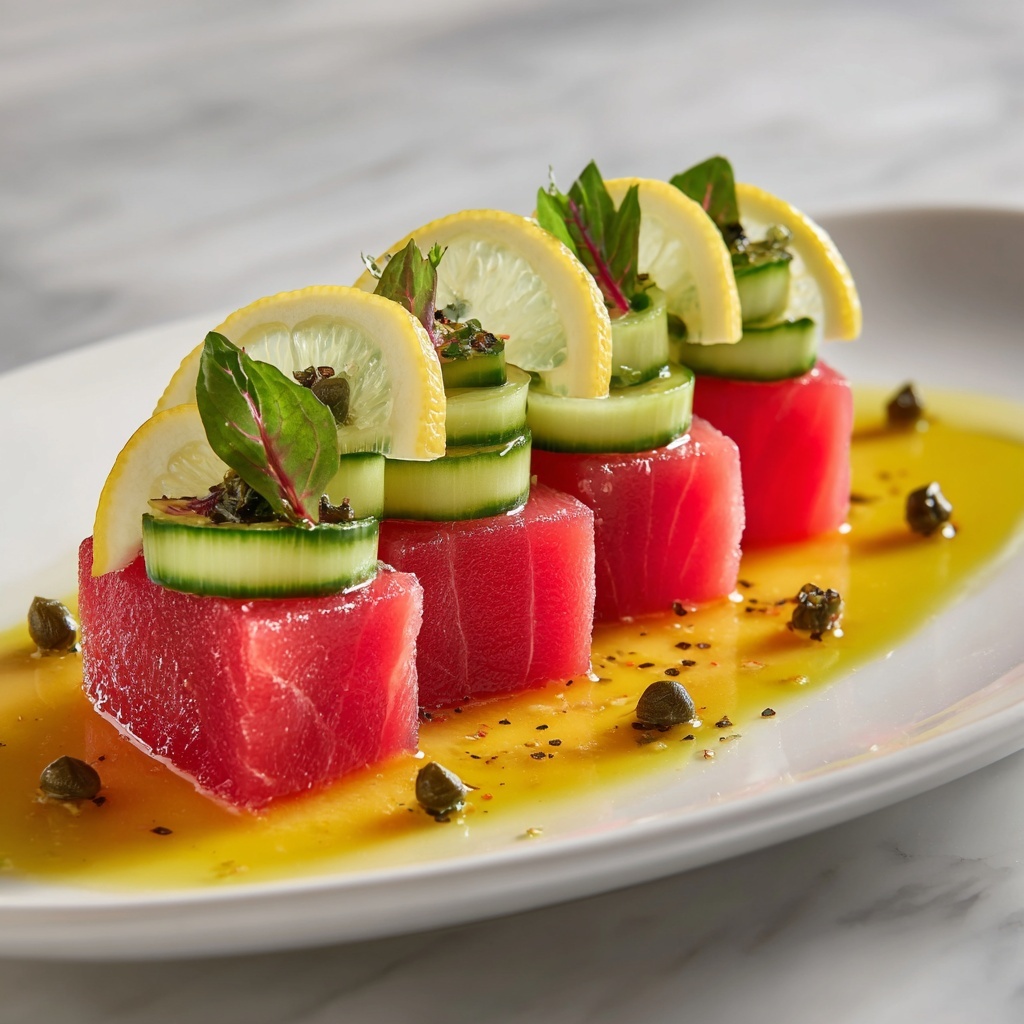 Tuna Crudo with Citrus Caper Vinaigrette Recipe - Recipe Image
