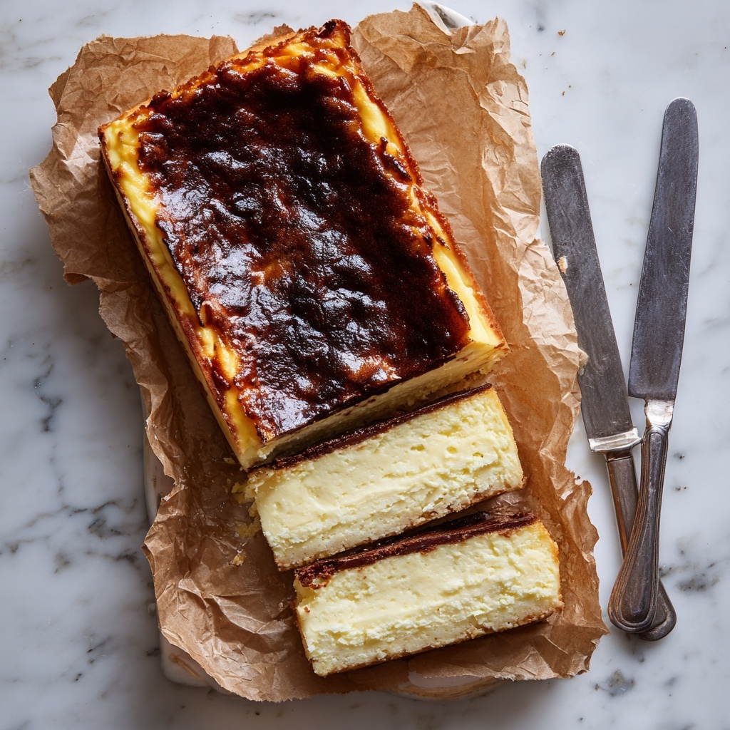 Irresistible Burnt Basque Cheesecake in a Loaf Pan Recipe - Recipe Image