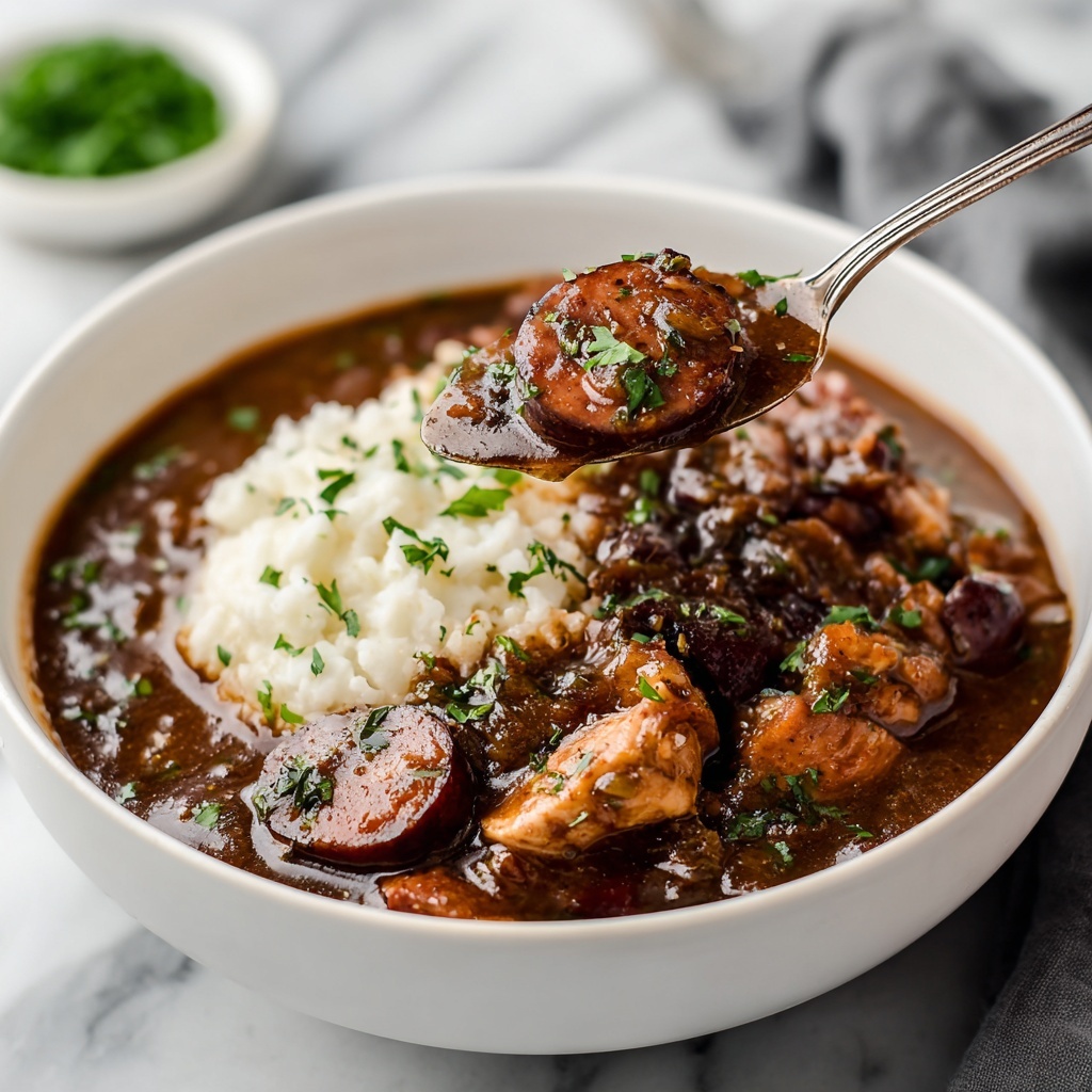 Savory Chicken and Sausage Gumbo Recipe - Recipe Image