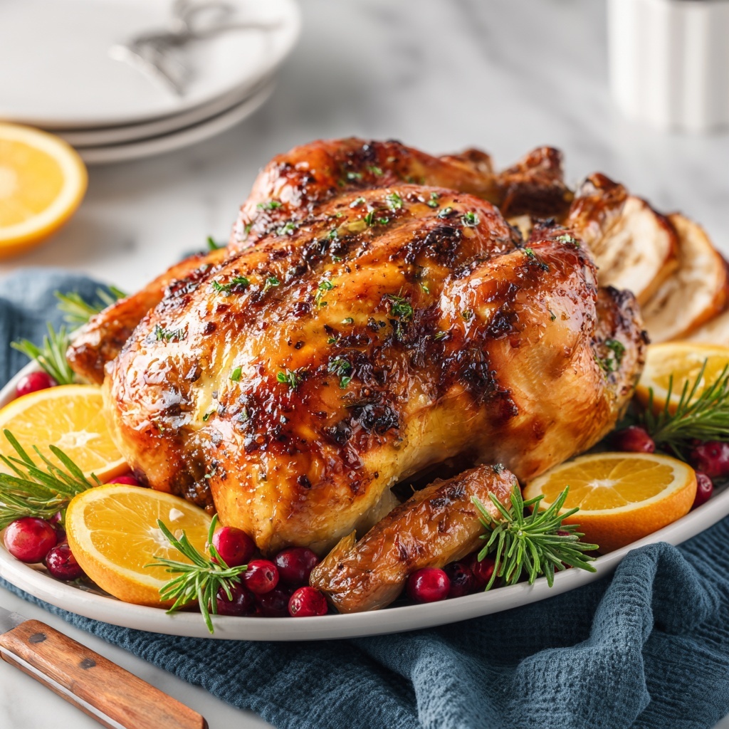Cranberry-Orange Glazed Turkey for a Flavorful Holiday Feast Recipe - Recipe Image
